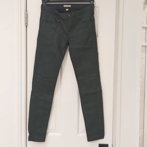 Burberry Jeans Skinny Ankle Dark Green Size 28 Made in Turkey 66% Cotton